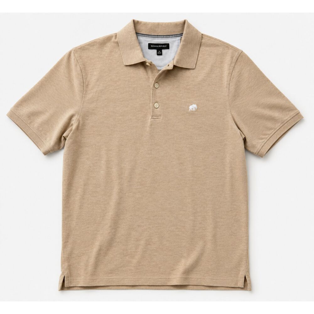 Banana Republic Polo Shirt | Men's Medium | Beige Performance Polo | EUC